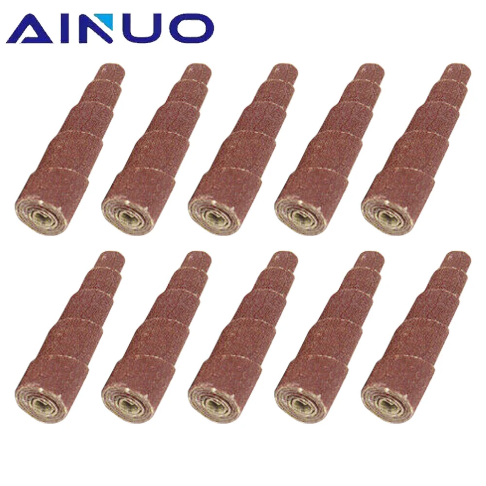 10Pcs Abrasive Sandpaper Sanding Cartridge Spiral Roll Cone Abrasive