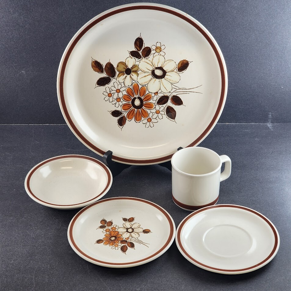 The Woodhaven Collection Pleasant Grove Floral Stoneware Dishes