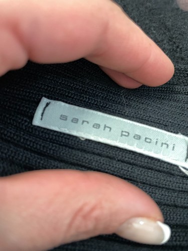 SARAH PACINI Gr. S / M Schwarz Wolle Strickjacke Langarm Ausgefallen - Bild 2 von 6