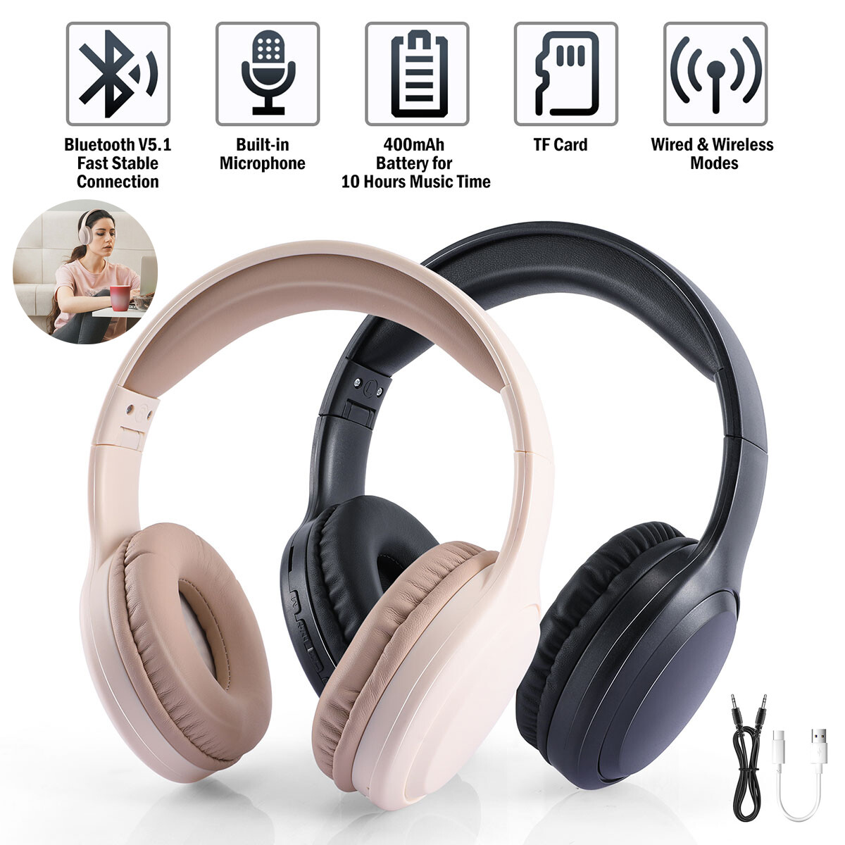 Gaming Headset— Durable — Ultra Lightweight — Noise-Cancelling Mic for PS5/PS4-image