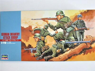 Hasegawa HAS MT30 German Infantry Attack – Plastikmodellbausatz Mit Figuren, Waffen & Baumstämmen