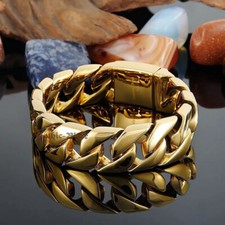 Thick Heavy Mens Curb Cuban Link Bracelet Stainless Steel Chain Necklace 20mm W