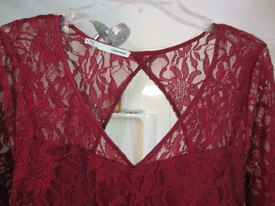 Pre-owned women's sexy long sleeve dress Maurices Size XL burgundy
