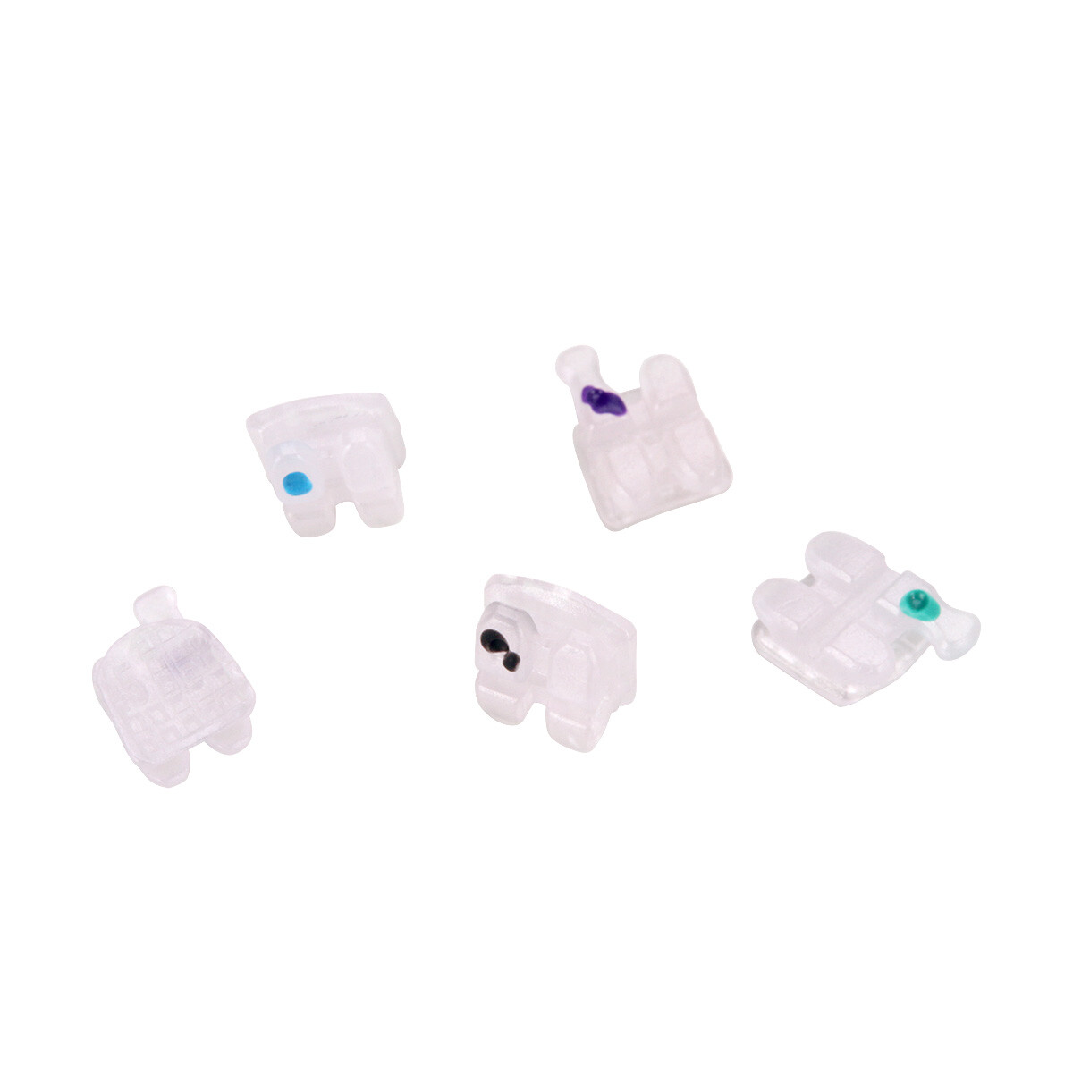 10×Dental Monocrystalline Sapphire Ceramic Bracket Brace Roth.022 Hook