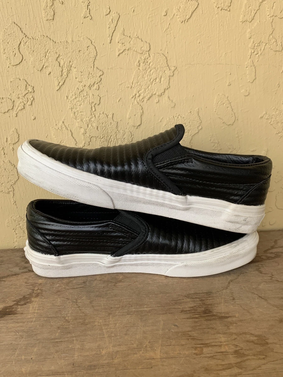 Vans moto top leather slip on
