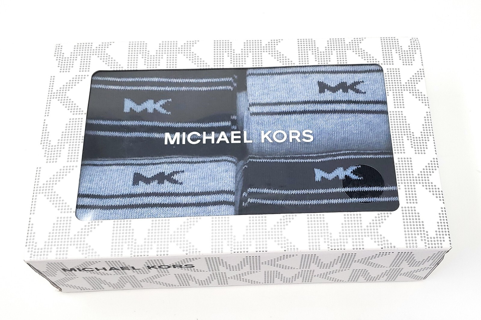 MICHAEL KORS MEN'S 4 PAIR DRESS CREW SOCKS Sz 7-12,Blue/Navy,NIB