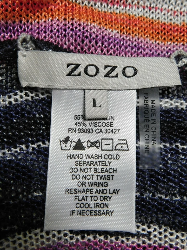 NUEVO CON ETIQUETAS ZOZO Pintado a Mano Reversible Para Mujer Cárdigan Suéter Negro Rojo Lino Grande Foto 4 de 4