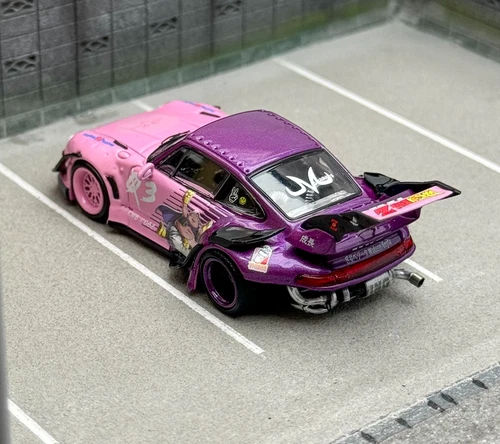 ZD SW 1:64 Pink Dragon Ball RWB 993 911 Racing Sport Modell Diecast Metall Auto - Bild 4 von 7