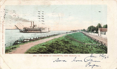 c1905 Levee Chalmette Ship Road Boat New Orleans Louisiana LA  P570