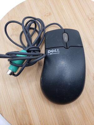 Microsoft IntelliMouse 1.3A PS/2 Dell Ball Mouse Black X06-08477 Vintage