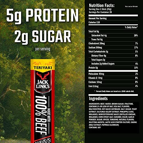 Jack Link's Teriyaki Beef Sticks 20er Pack 6g Protein Snack Pack zum Verschenken - Bild 6 von 6