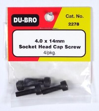 DU-BRO 4.0 X 14MM SOCKET HEAD CAP SCREWS ( PACKAGE OF 4 )( CAT. # 2278 )