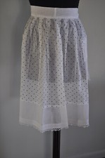 Vintage Apron Handmade Sheer White with Blue Polka Dots