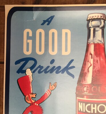 Early Vintage 'Long Nick' NICHOL KOLA Soda Pop Advertising Decal