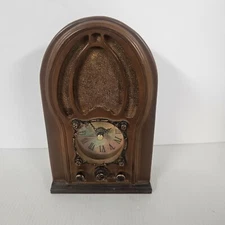 Home Interiors Old Style Brown Table/Desk Clock Tested And Works Vintage