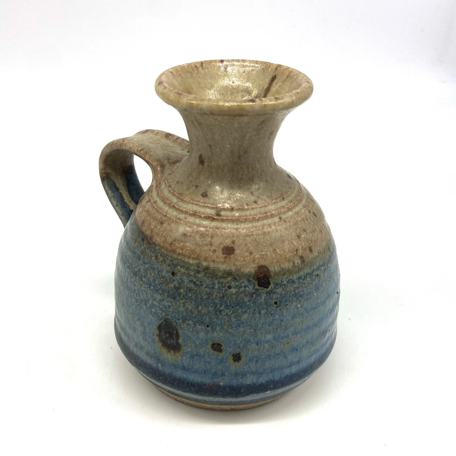 Vintage Small Vinegar Or Oil Studio Art Pottery Bottle Jug - No Stopper