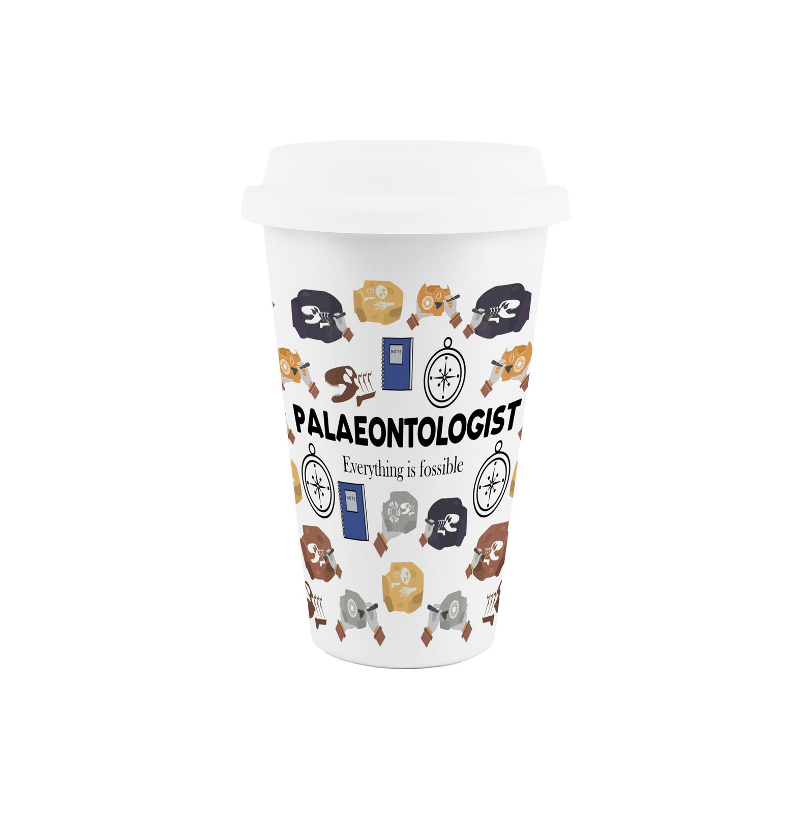 Palaeontologist Ceramic Travel Mug - Novelty Trades Reusable Drinks Cup Gift