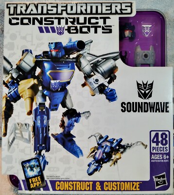New 2013 Hasbro Transformers Construct Bots Soundwave Elite Class #E1:02/48 Pcs.