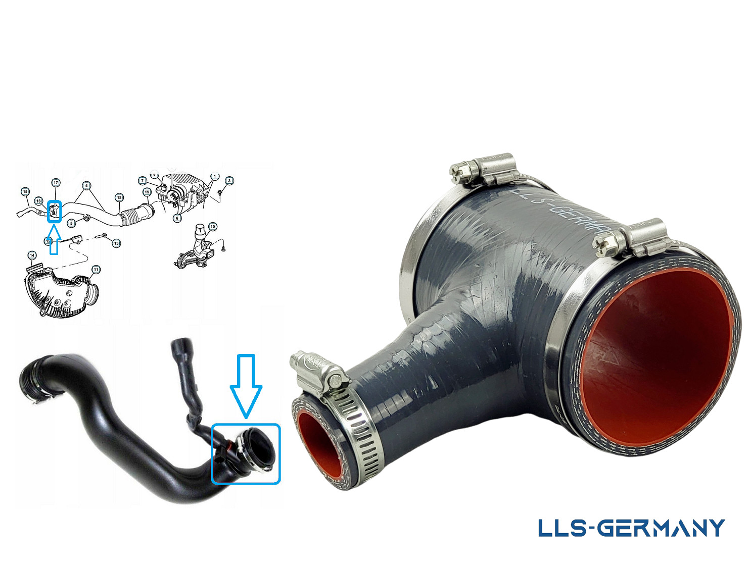 Repair Kit for Chrysler 300C Lancia Thema 3.0 CRDI 53013672AE Turbo Pipes