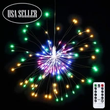 Hanging Firework LED Fairy String Light 8Modes Remote Christmas Party Xmas Decor