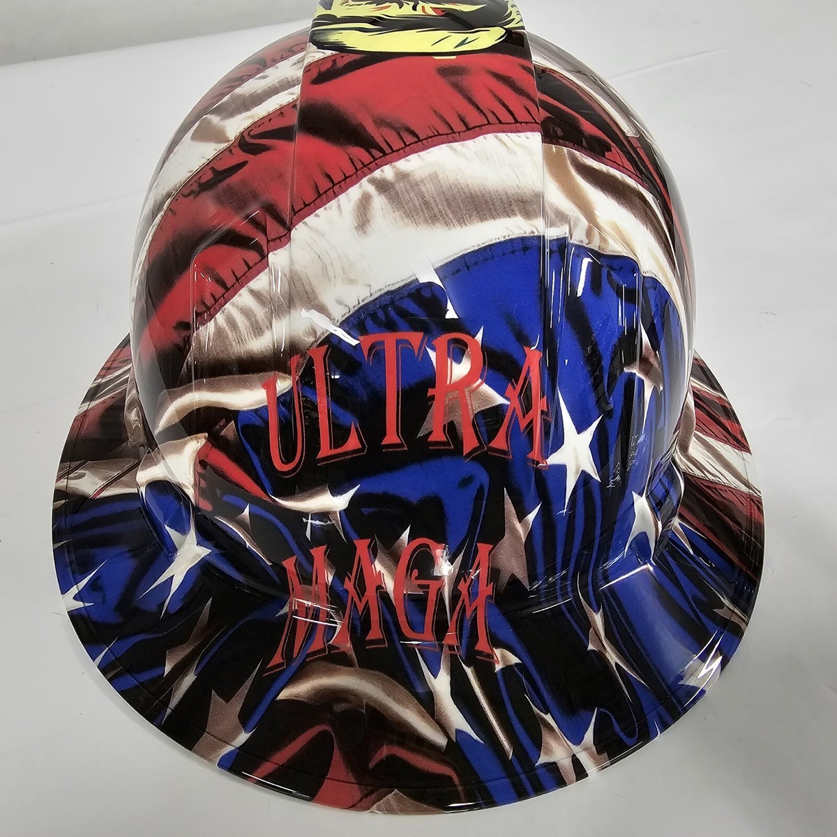 full brim hard hat custom hydro dipped IN ULTRA MAGA TRUMP 2024