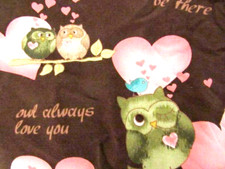 SCRUB TOP OWLS  OWL ALWAYS LOVE YOU Size Large HQ SCRUBS Brown Pink Colors