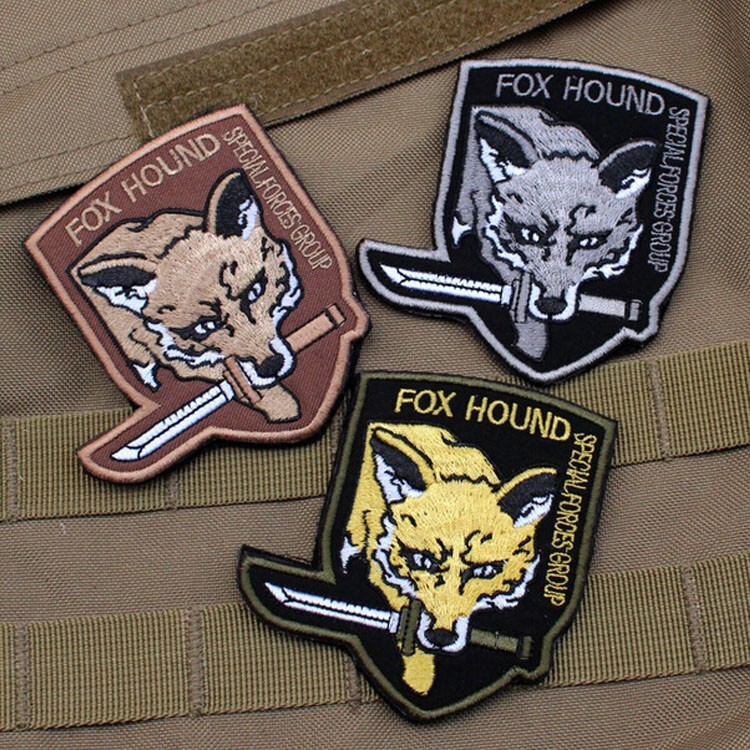 METAL GEAR SOLID FOX HOUND PS4 2x3 Embroidered Morale Patch Hook Backing New eBa