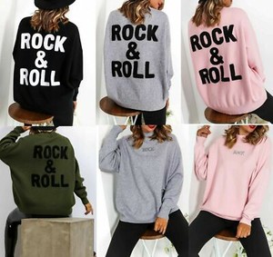 Women S Tweed Rock And Roll Jumper Ladies Fine Knitted Embellished Sweatshirt Ebay