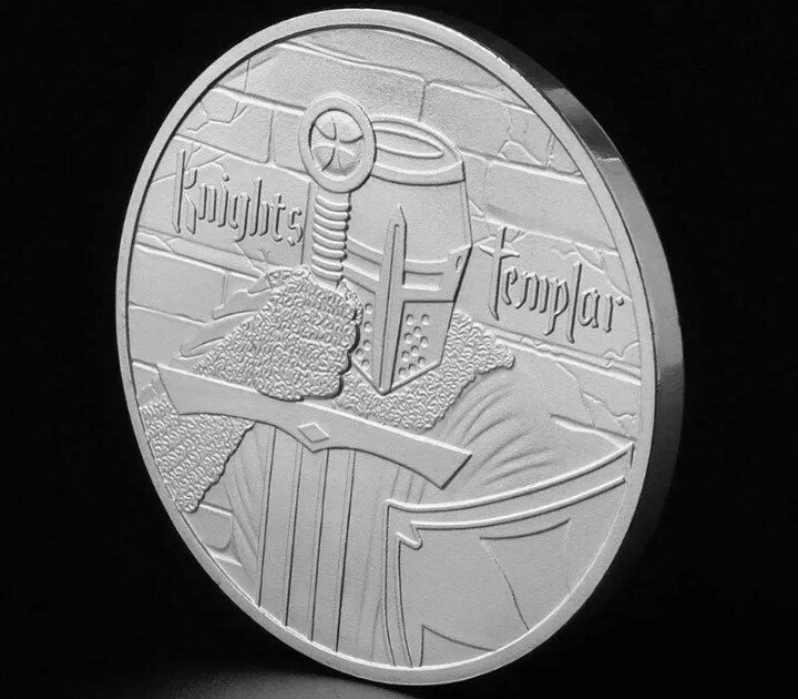 Tempelritter Herausforderung Münze – Metall-Relief-Gedenkmedaillon Mit Kreuz, Sammlerstück