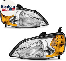 for 2001 2002 2003 Civic 2/4Dr Headlight Assembly Compatible with 01 02 03 Honda