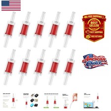 Lightweight Red Aquarium Check Valves - 1 Atmosphere Pressure, 10 Pack