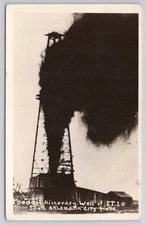 Oklahoma City Oil Well Blowout RPPC Postcard Real Photo OK Derrick
