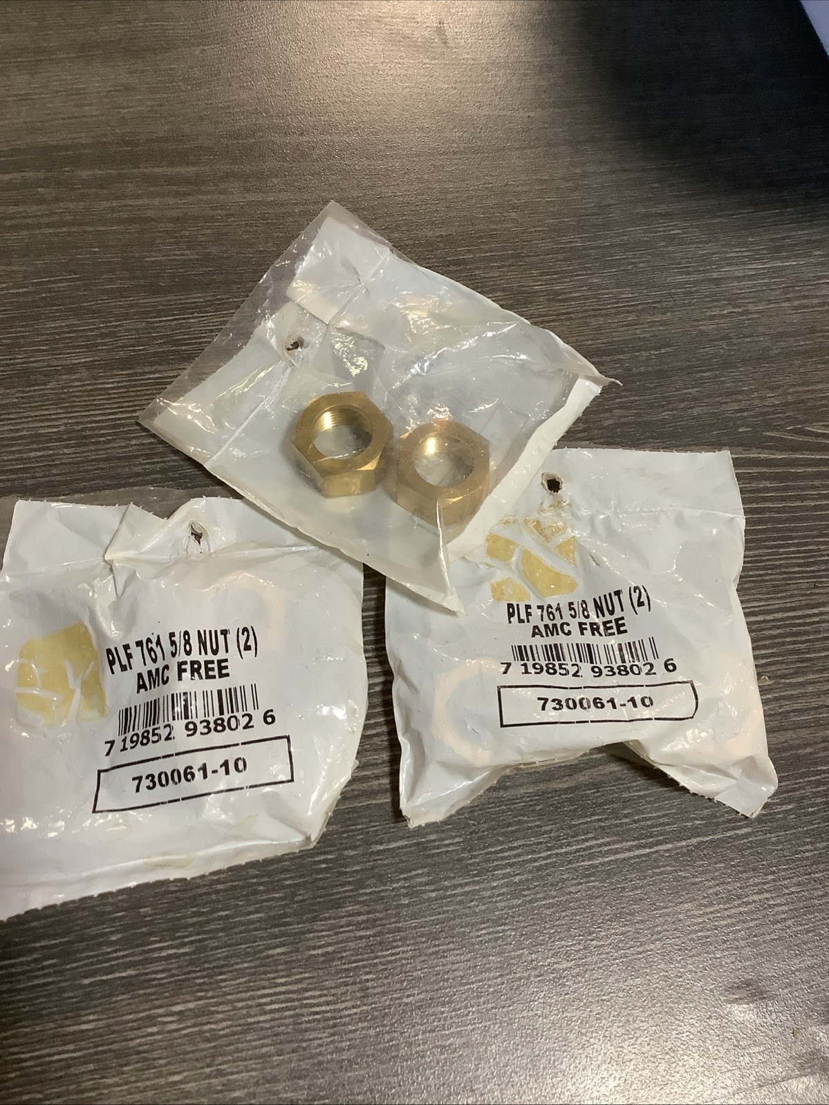5/8" brass compression nut Lot Of 3 Packages 730061-10 PLF 761