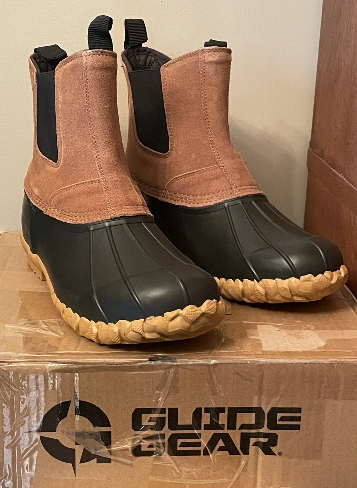 NIB Guide Gear Pull On Twin Gore Leather Insulated Duck Boots 400 Gr Sz 9 Waterp