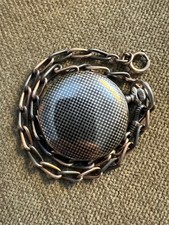 Antike Savonette Taschenuhr niello Silber - 49 mm ca. 1930