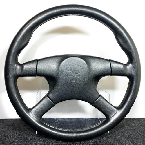 Rare ATC AD LINE AD-4 Steering Wheel 380mm 4-Spoke Vintage Leather Horn Button