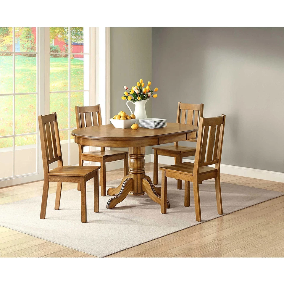 Juego de 2 asientos estilo misión cocina campo madera miel sillas comedor granja Foto 4 de 4