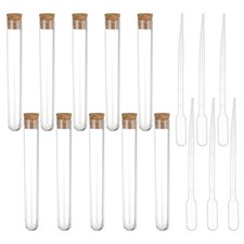 10 Pack 15x150mm 13ml Test Tubes with Cork Stoppers and 6 Pack 2ml Droppers