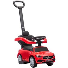 Licensed 2-in-1 Ride-On Push Car Stroller for Toddlers 18-36M, Red
