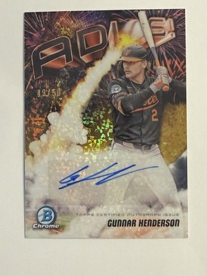 2025 Bowman Chrome Adios Auto Gunnar Henderson Gold Mini-Diamond Refractor /50 