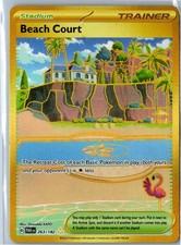 Beach Court - Paradox Rift 263/182 - Hyper Rare Holo Lightly Played Pokemon