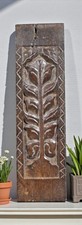 Antiguo panel de decoración de pared tallado floral de madera original tallado a mano