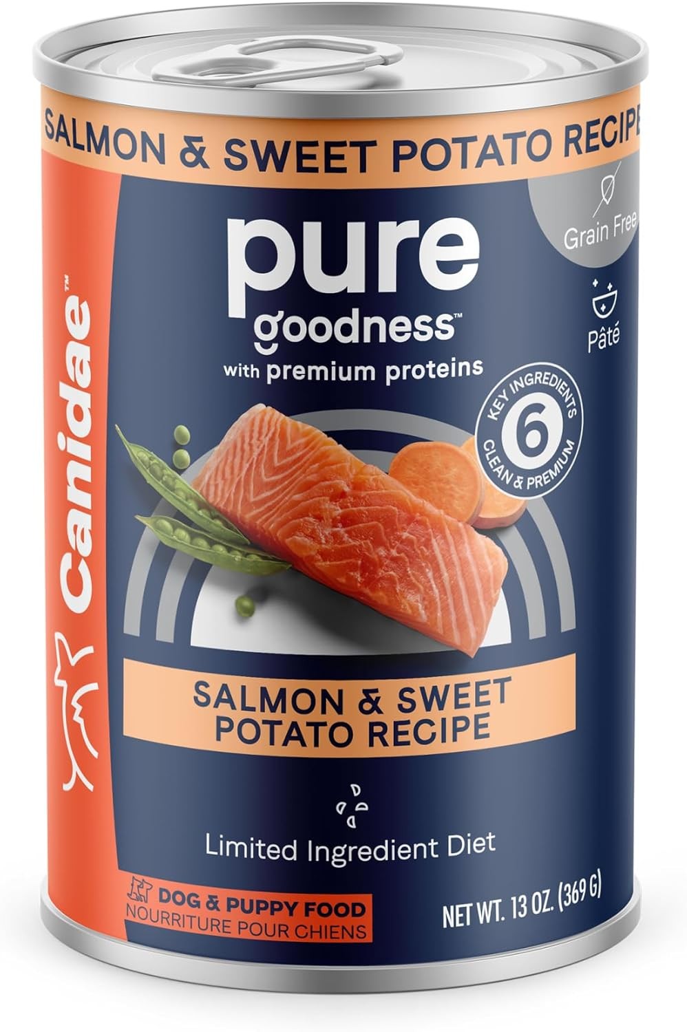 Canidae PURE Grain Free Salmon and Sweet Potato Wet Dog Food, Case of 12