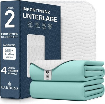 Barbons Incontinence Pad, Washable Mattress Protector, 75 x 90 cm, Waterproof