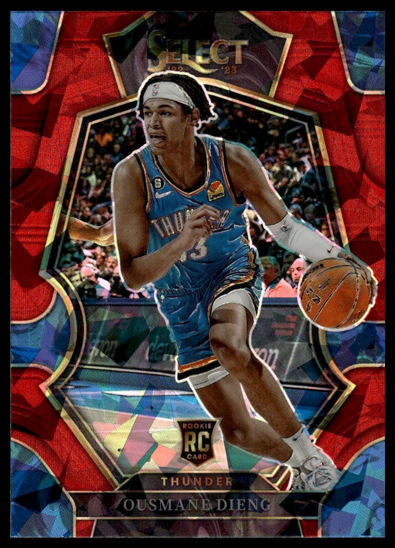 2022-23 Panini Select #190 Ousmane Dieng Red Cracked Ice Prizms