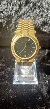 GENUINE GUCCI 9200 M MANS / UNISEX ADULT GOLD PLATED QUARTZ WRISTWATCH DATE 30MM