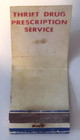 Vintage Matchbook Cover Thrift Drug Prescriptions Service Red White Blue — photo 3