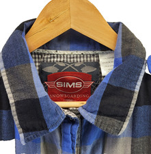 Sims Snowboarding Shacket Womens Large Blue Flannel Plaid Check Lined Shirt