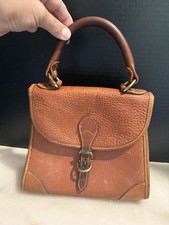 Vtg Dooney  Bourke Essex Bag Top Handle Pebbled Weather Leather Satchel Purse