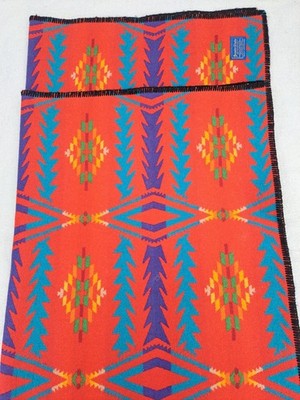 VTG Pendleton Beaver State Wool Trade Blanket Throw Robe Shawl